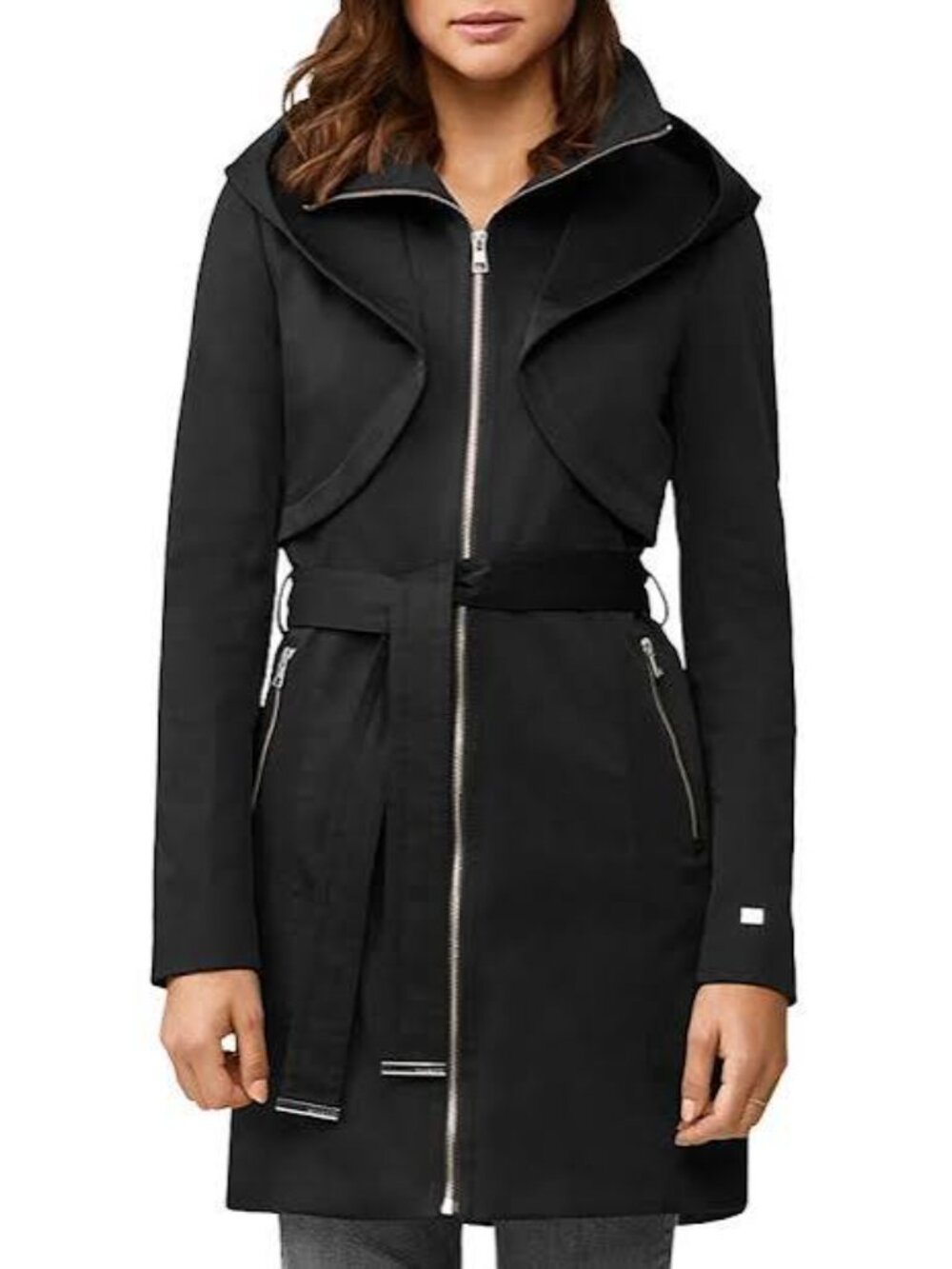 Soia & Kyo Arabella Water-Repellent Hooded Belted Trench Coat